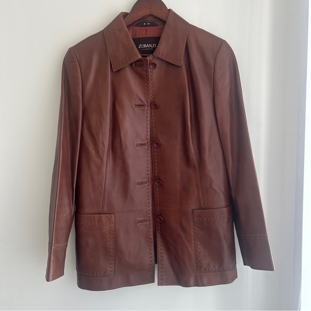 Vintage Women's Brown sheep leather jacket
